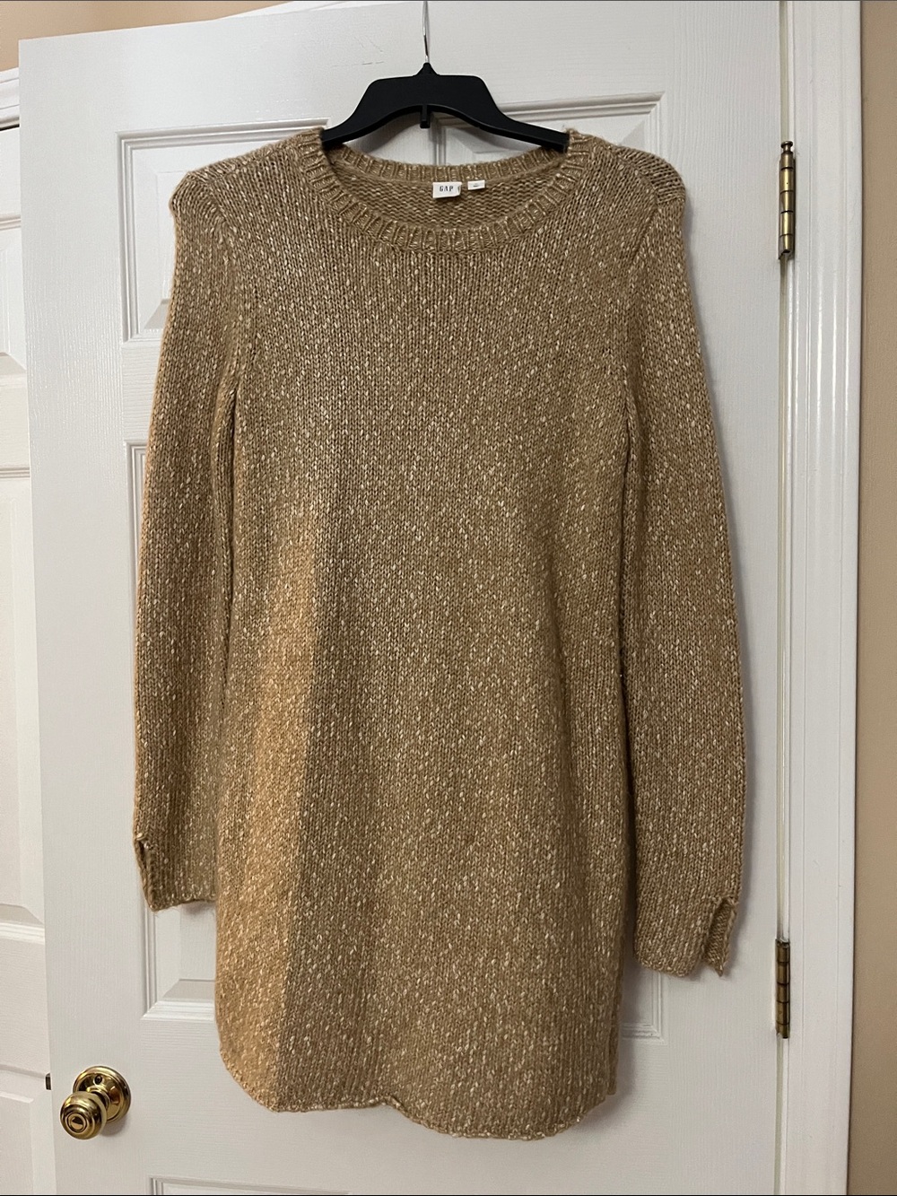GAP Women's Marled Tan Long Sleeve Knit Sweater